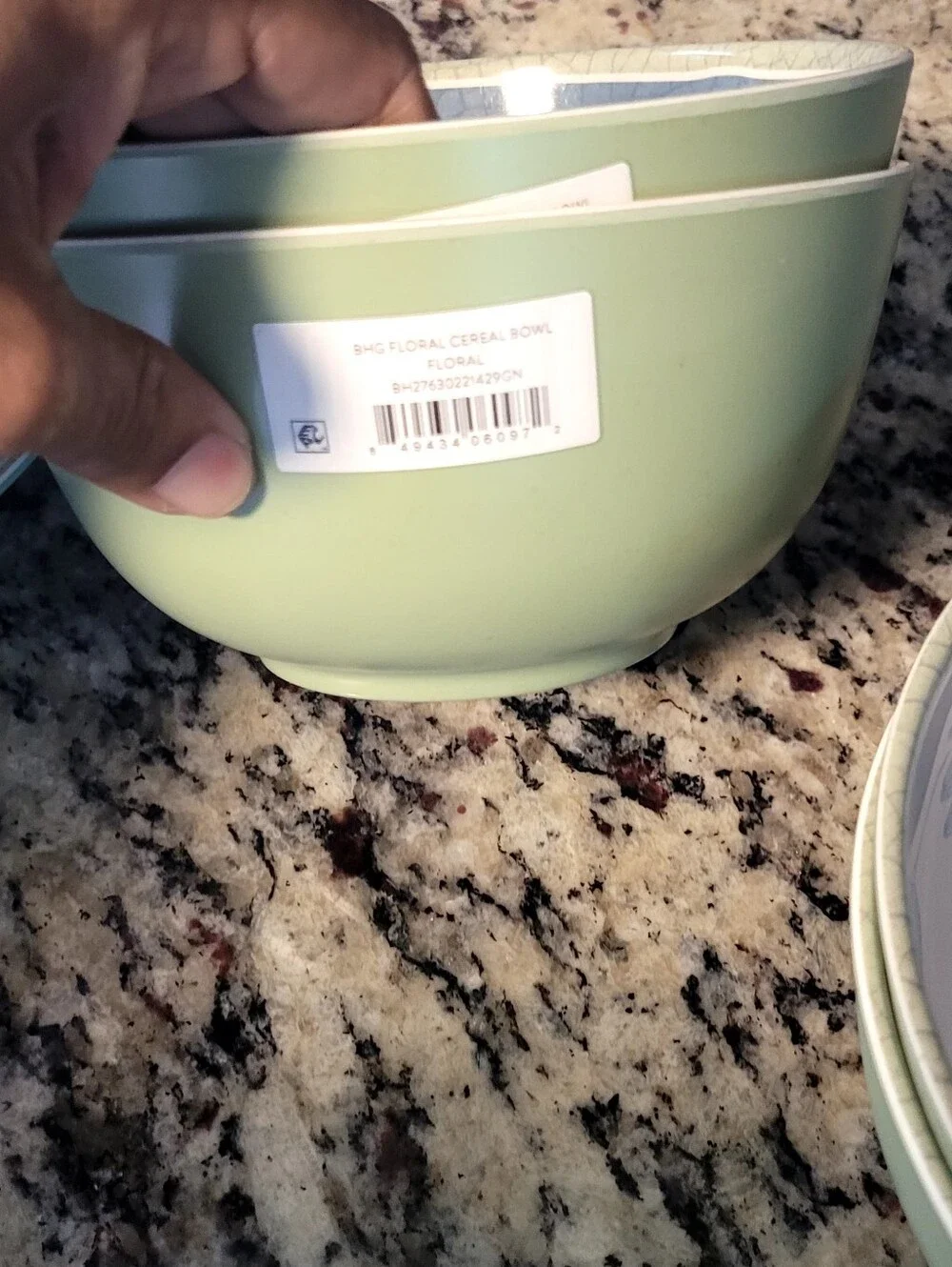 Better Homes And Gardens Serving Bowl, Tray And 4 Bowls Set in Sage and Blue